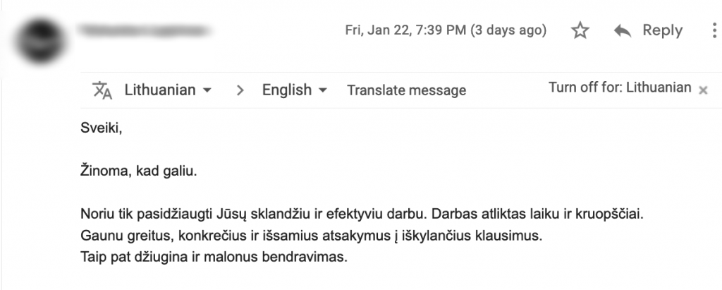 Kliento atsiliepimas 1