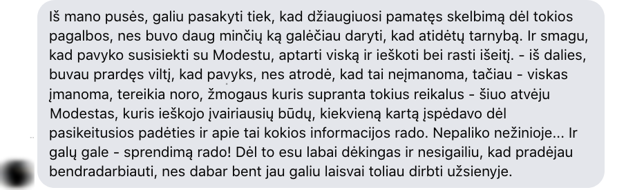 Kliento atsiliepimas 2